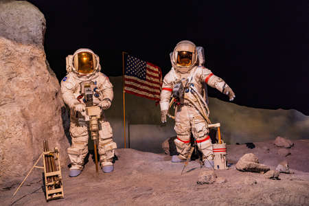 Texas, DEC 27 2021 - Interior view exhibition of Space Center Houstonのeditorial素材