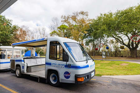 Texas, DEC 27 2021 - Exterior view exhibition of Space Center Houstonのeditorial素材