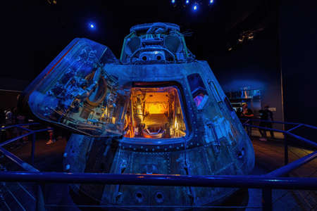 Texas, DEC 27 2021 - Interior view exhibition of Space Center Houstonのeditorial素材
