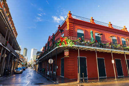 Louisiana, DEC 24 2021 - Daytime view of the beautiful historical building at French Quarterのeditorial素材