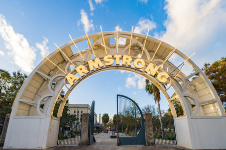 Louisiana, DEC 24 2021 - Afternoon view of the Louis Armstrong Park