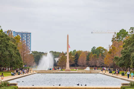Texas, DEC 27 2021 - Overcast view of the Hermann Parkのeditorial素材