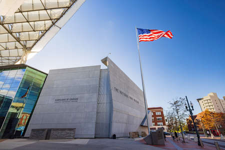Louisiana, DEC 24 2021 - Sunny view of The National WWII Museumのeditorial素材