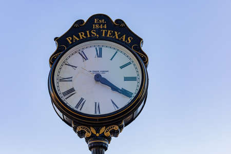 Paris Texas, DEC 22 2021 - Close up shot of a historical clockのeditorial素材