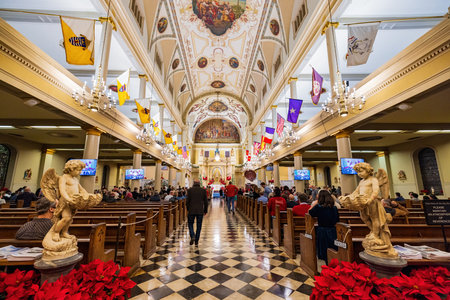Louisiana, DEC 24 2021 - Christmas eve mass in St. Louis Cathedralのeditorial素材