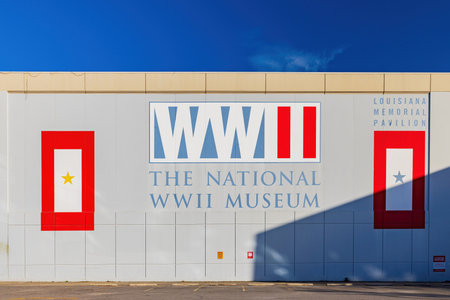 Louisiana, DEC 24 2021 - Sunny view of The National WWII Museumのeditorial素材
