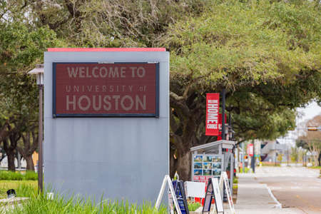 Texas, DEC 27 2021 - Overcast view of the campus of University of Houstonのeditorial素材
