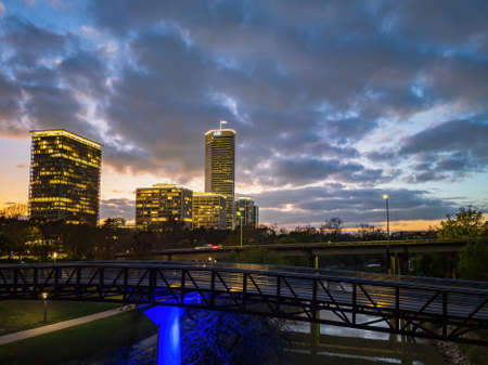 Texas, DEC 26 2021 - Sunset view of the apartmentのeditorial素材