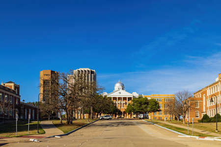 Sunny view of the Texas Woman's University at Denton, Texas, USAのeditorial素材