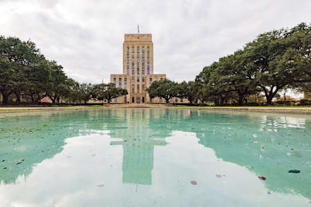 Overcast view of the Houston city hall at Texasのeditorial素材