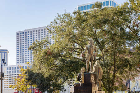 Daytime view of the beautiful historical building at French Quarter, New Orleans, Louisianaのeditorial素材