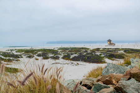 Main Lifeguard Tower of the Coronado beach at San Diego, Californiaの写真素材