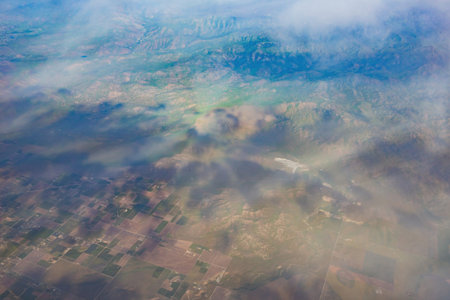 Aerial view of some farm land at Los Angeles County