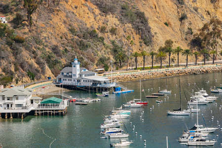 Los Angeles, MAY 15 2016 - Sunny view of the Yacht Club and Avalon Bayのeditorial素材