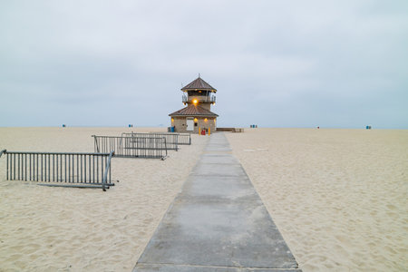 Main Lifeguard Tower of the Coronado beach at San Diego, Californiaのeditorial素材