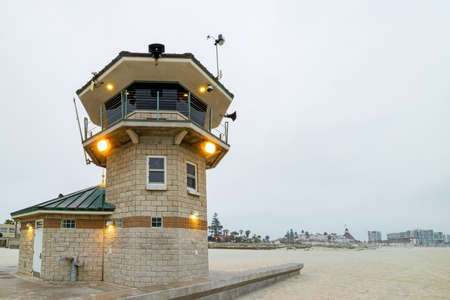 Main Lifeguard Tower of the Coronado beach at San Diego, Californiaのeditorial素材