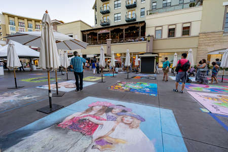 Pasadena JUN 19, 2016 - Chalk competition near Pasadena City Hallのeditorial素材