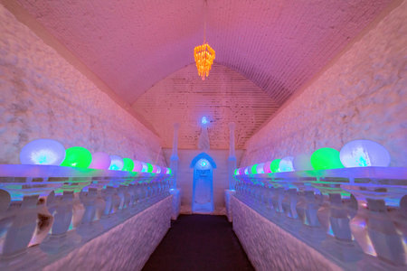 Fairbanks, MAR 20 2015 - Interior view of the Aurora Ice Museum