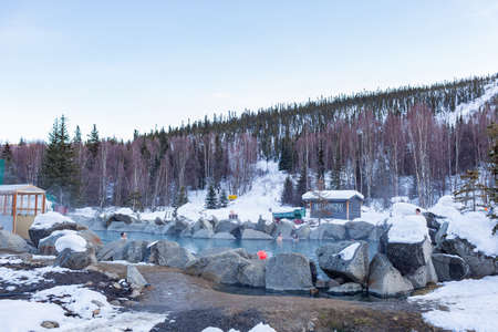 Fairbanks, MAR 20 2015 - Hot spring of Chena Hot Springs Resortのeditorial素材