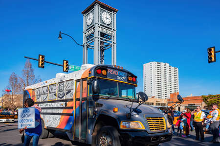 Oklahoma, JAN 17 2022 - Sunny view of the Martin Luther King Jr. Paradeのeditorial素材