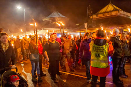 Cranleigh, United Kingdom, NOV 7 2015 - Night view of the traditional bon Fire eventのeditorial素材