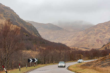United Kingdom, MAR 26 2016 - Cloudy view of the country side of Scotlandのeditorial素材