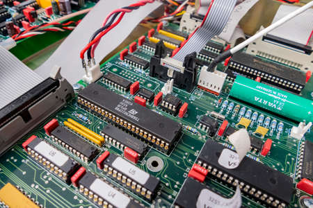 United Kingdom, APR 29 2015 - Close up shot of integrated circuit mainboardのeditorial素材