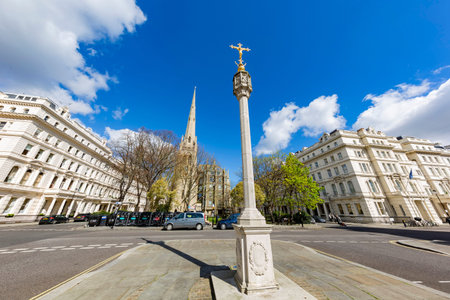 Sunny view of the famous Spire House at London, United Kingdomのeditorial素材