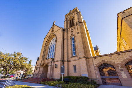 Sunny view of the St John Lutheran Church at Texas