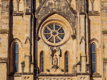 Sunny view of the San Fernando Cathedral at Texasの写真素材