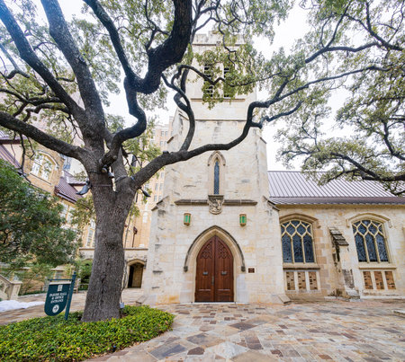 Overcast view of the St. Mark's Episcopal Church at Texasのeditorial素材