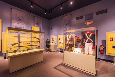 Texas, FEB 4 2022 - Interior view of The Alamo Exhibitのeditorial素材