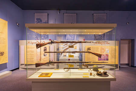 Texas, FEB 4 2022 - Interior view of The Alamo Exhibitのeditorial素材