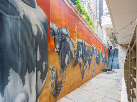 Texas, FEB 2 2022 - Overcast view of the Riverwalkのeditorial素材