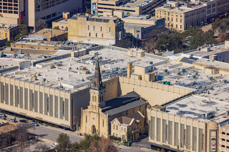 Texas, FEB 5 2022 - High angle view of the downtown cityscapeのeditorial素材