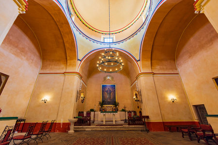Interior view of the Mission Concepcion at Texas