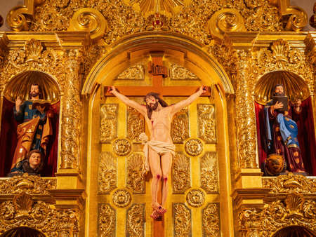 Interior view of the San Fernando Cathedral at Texasのeditorial素材