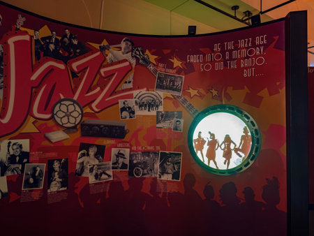 Oklahoma FEB 13, 2022 - Interior view of the American Banjo Museum