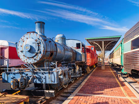 Oklahoma FEB 10, 2022 - Sunny view of the Oklahoma Railway Museumのeditorial素材