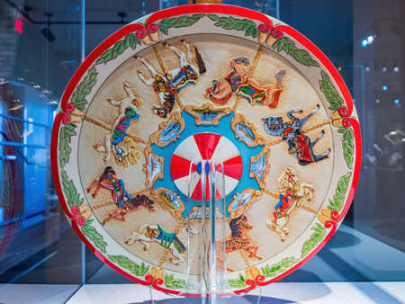 Oklahoma FEB 13, 2022 - Closeup shot of beautiful banjo in the American Banjo Museumのeditorial素材