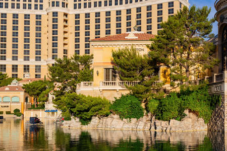 Las Vegas, AUG 5 2015 - Sunny view of the Bellagio Hotel and Casinoのeditorial素材