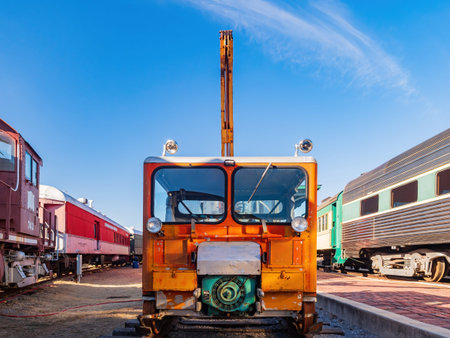 Sunny view of the Oklahoma Railway Museum at Oklahoma