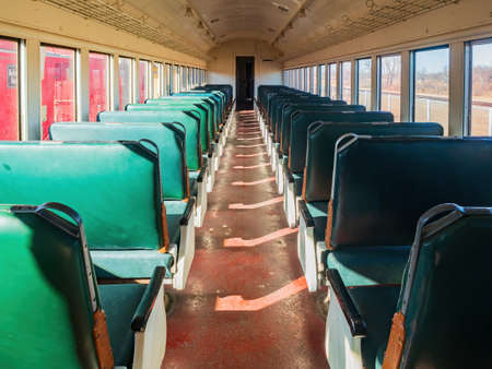 Interior view of an empty train at Oklahomaのeditorial素材
