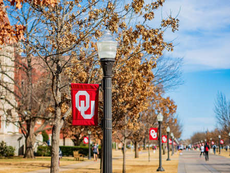 Close up shot of the sign of OU at Oklahomaのeditorial素材