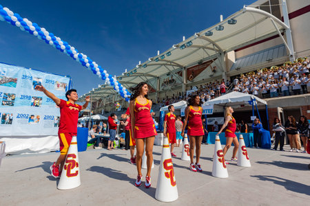 Los Angeles, APR 12 2015 - Band at the special swim with Mike event of USC