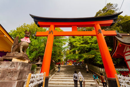 Kyoto, MAY 2 2011 - Sunny view of the famous Fushimi Inari-taisha