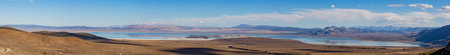 Sunny view of the tofu landscape of Mono Lake at California