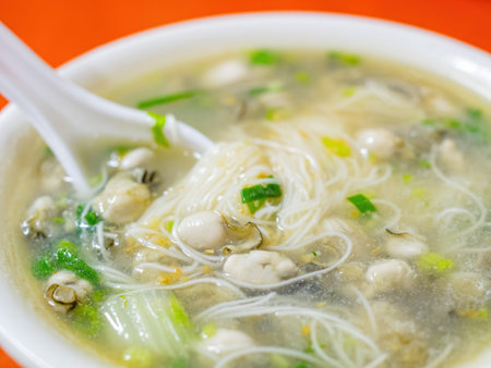 Close up shot of a oyster rice noodle at Kinmen, Taiwan