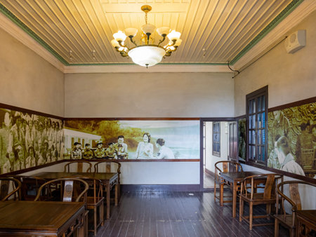 Kinmen, JUN 1 2014 - Interior view of the Chen Jinglan Western style Mansion