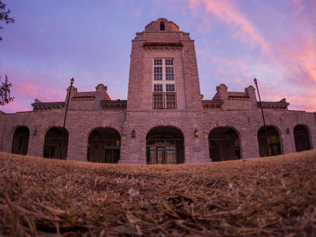 Sunset of the Union Station at Oklahomaの写真素材
